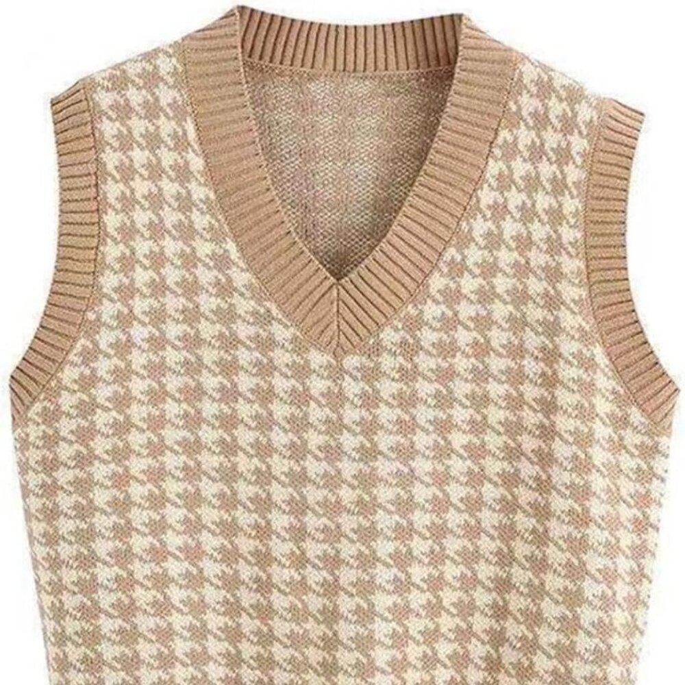 Women's Sleeveless Sweater Vest V-Neck Pullover Size Small
